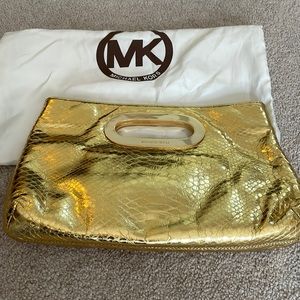 Michael Kors gold clutch